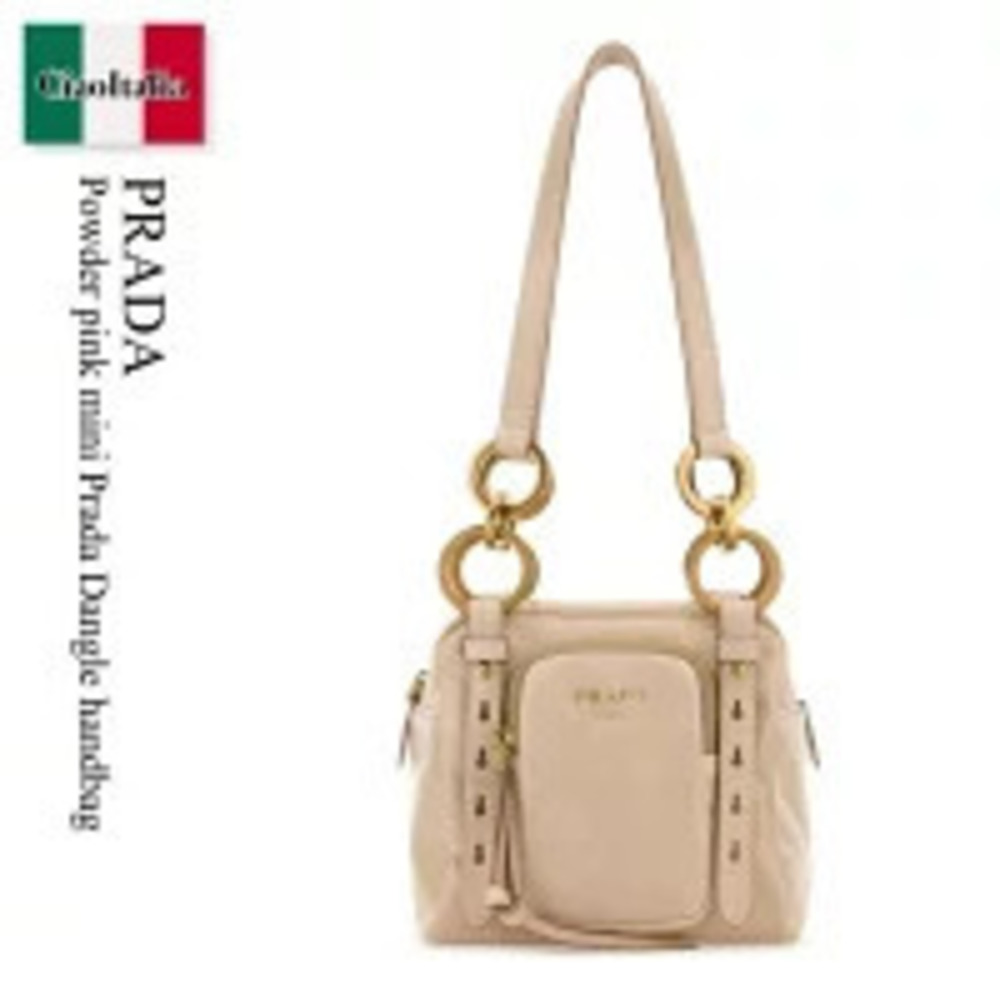 Prada Dangle Handbag powder pink leather prominent
